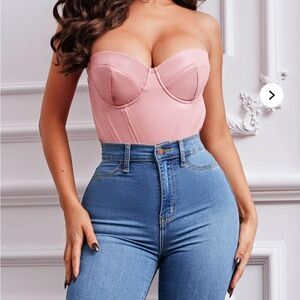 Faux leather corset top